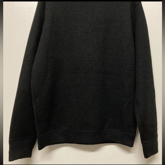 New! Flag & Anthem Mens 1/4 Zip Sweater Pullover Medium Black Shirt Heavy Weight - Picture 9 of 12